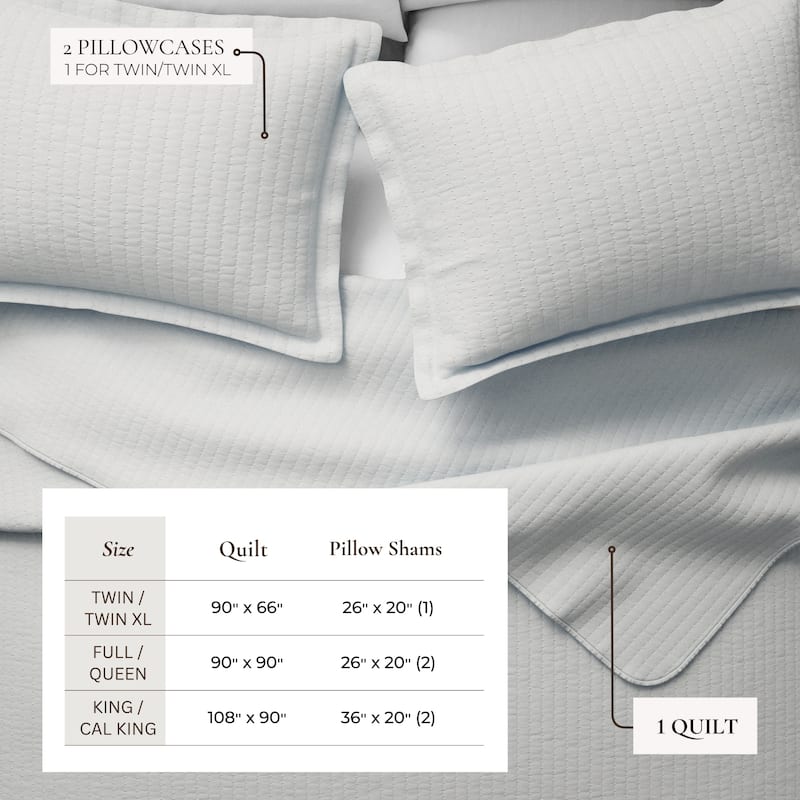 Linery & Co. Detailed Channel Stitch Microfiber Quilt Set With Shams.