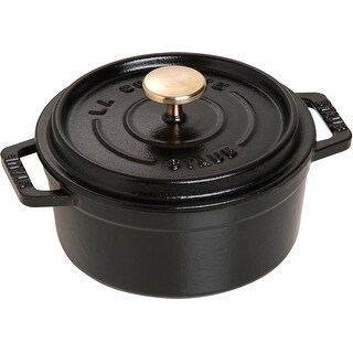 Staub 12cm / 5 inch Cast Iron Round Cocotte, Black - Bed Bath