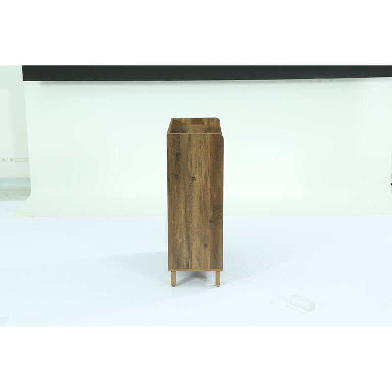 5-Tier Wooden Shoe Cabinet with Doors