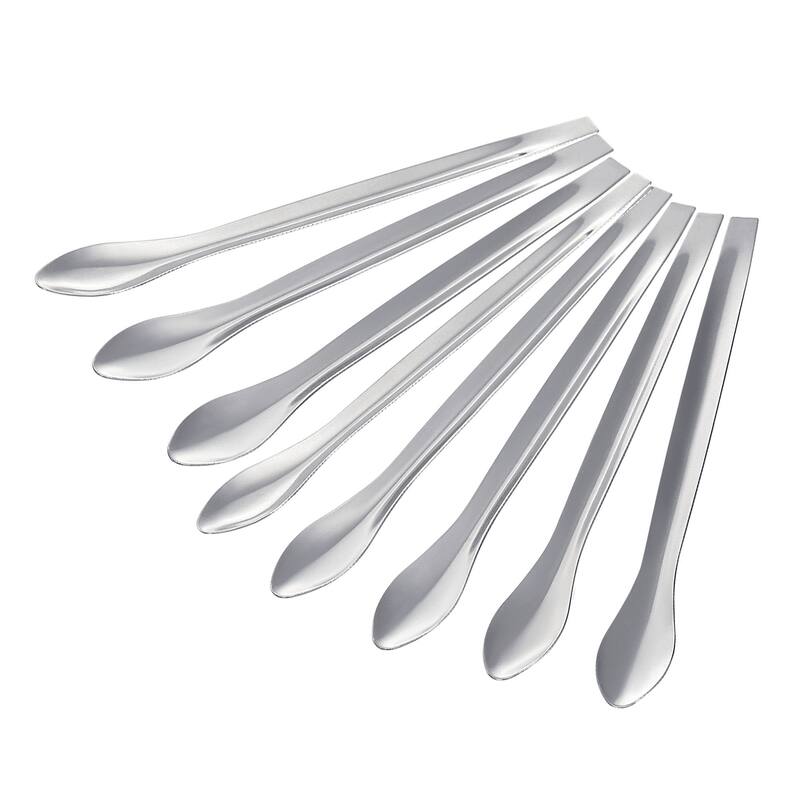 30Pcs 4.13" Silver 201 Stainless Steel Micro Lab Spoons for Powders Sampling - Silver Tone