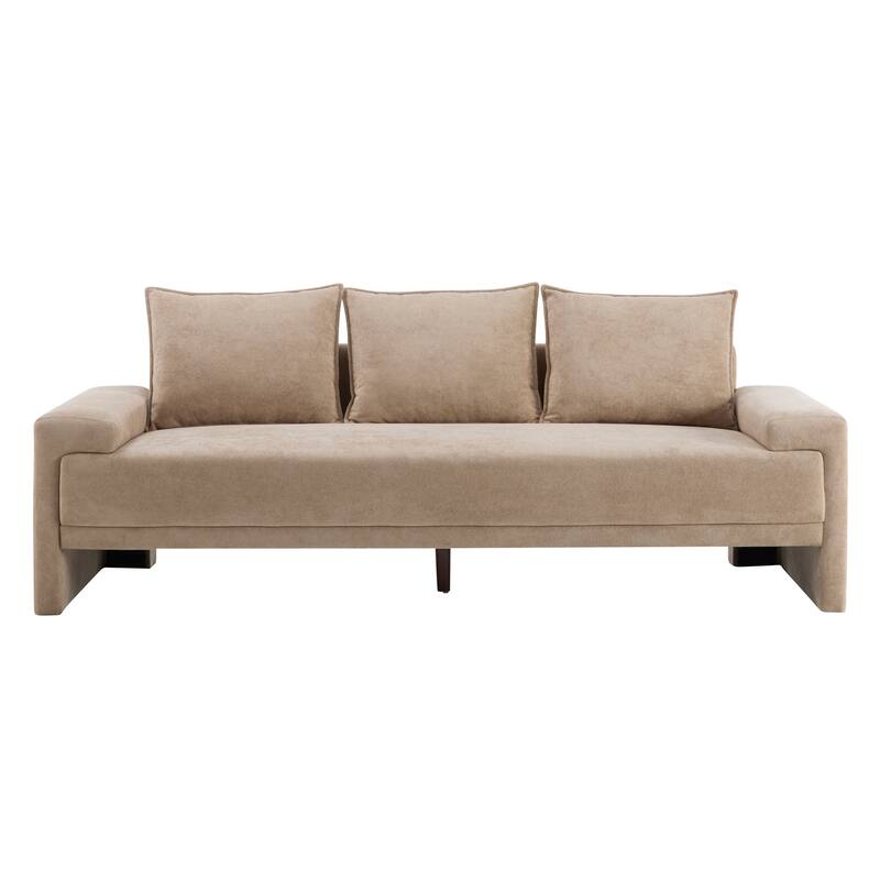 lgora Modern Upholstered 3-Seater Sofa with Wooden Frame Support