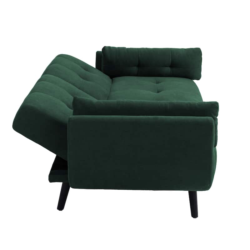 2Set Adjustable Backrest Convertible Futon Sleeper Couch