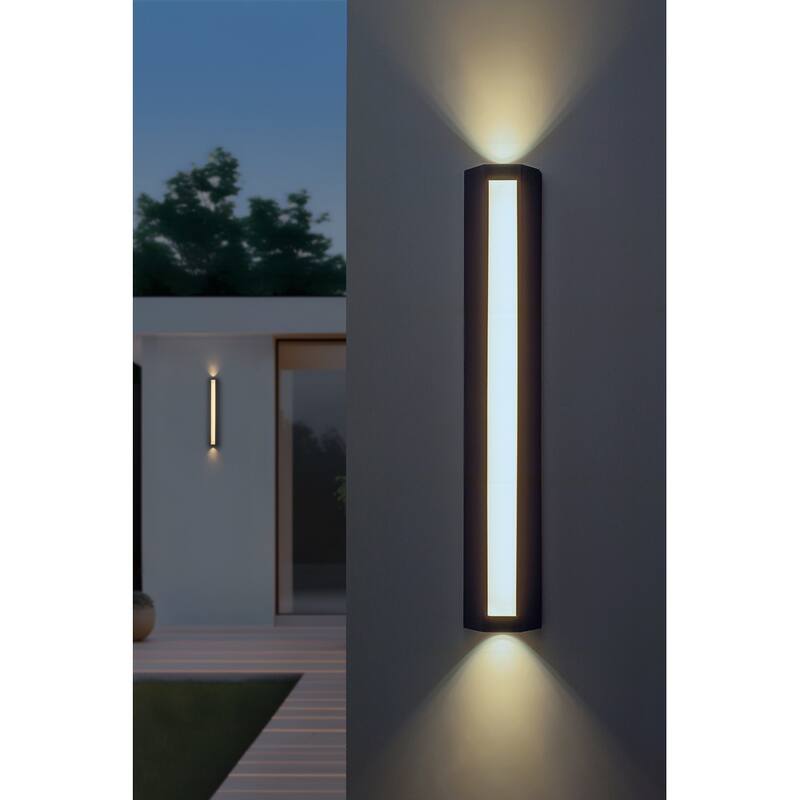 Modern Dimmable LED Outdoor Wall Sconce, 3000K Warm White - 23.6" 1 PACK