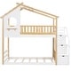preview thumbnail 3 of 10, Playhouse Inspired Stairway Twin over Twin House Bunk Bed with Storage & Guards