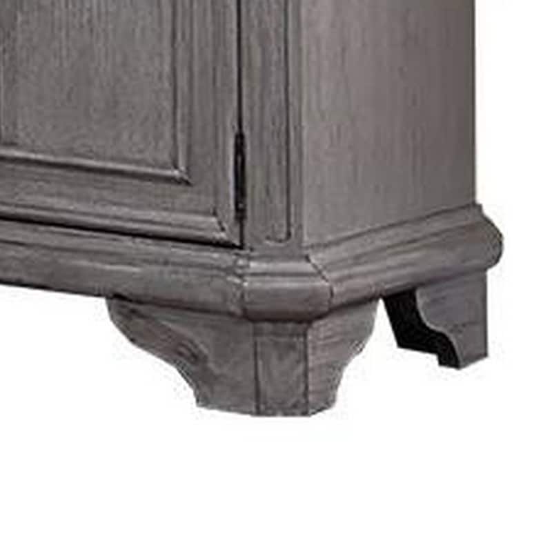 Sideboard Buffet Console, 6 Drawers, 2 Cabinets, 60 Inch Gray, Brown