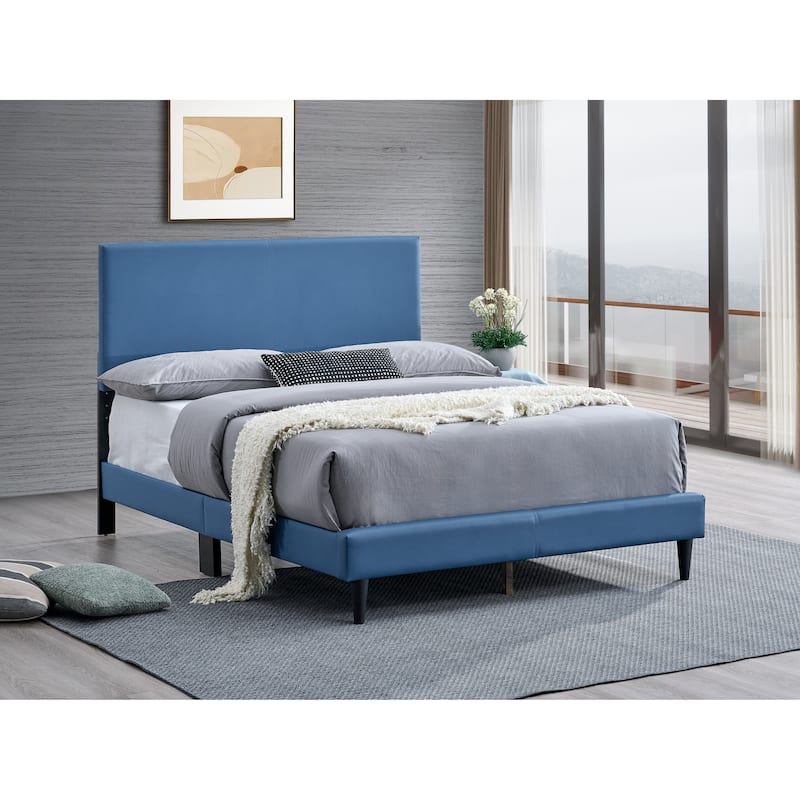 Glory Furniture Baron Upholstered PlatForm Bed - Blue - Full