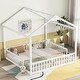 preview thumbnail 2 of 14, House-Style Double Twin Size Floor Bed with Fence, Guardrails, without Door