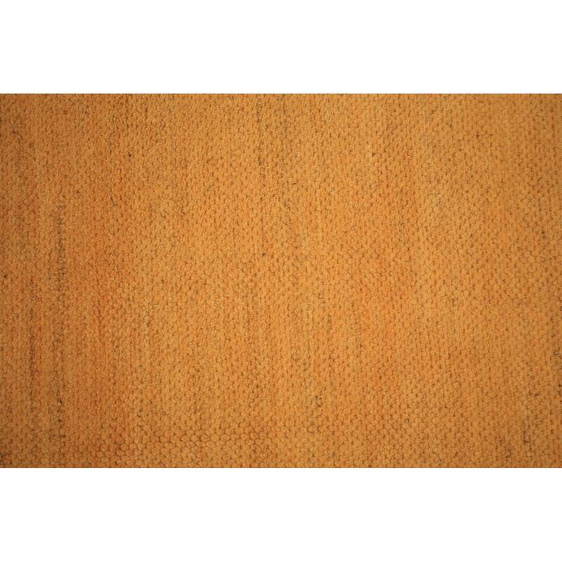 Modern Yellow Gabbeh Area Rug Hand-Knotted Wool Carpet - 6'6" x 9'9"