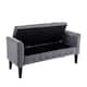 Porthos Home Brett Velvet Storage Bench with Rubberwood Legs