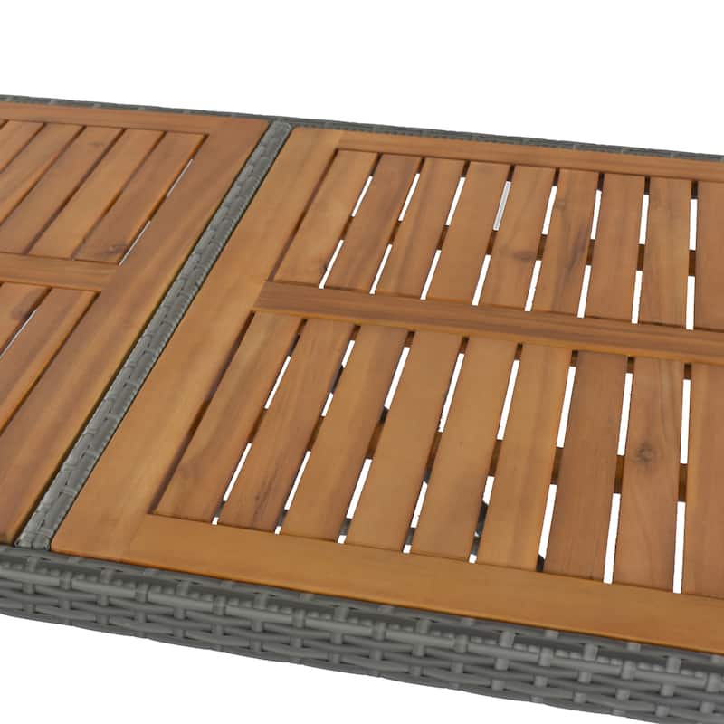5-pieces Outdoor Patio Bar Height Wicker Bar Set