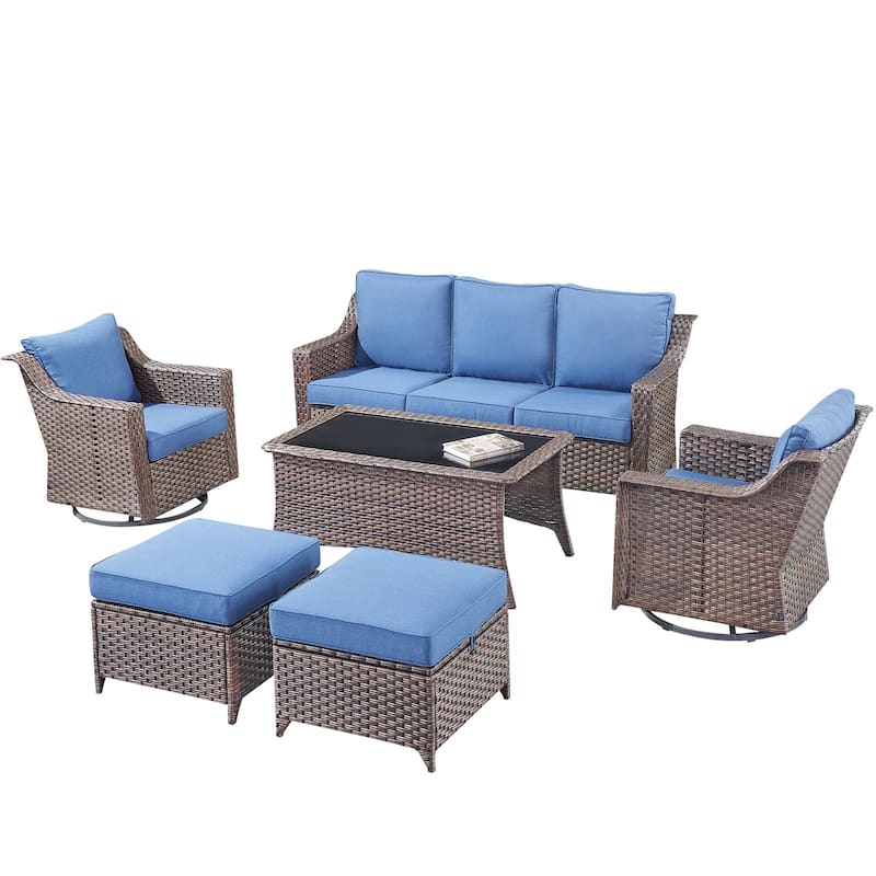 Pocassy All-Weather Rattan Patio Funiture Set