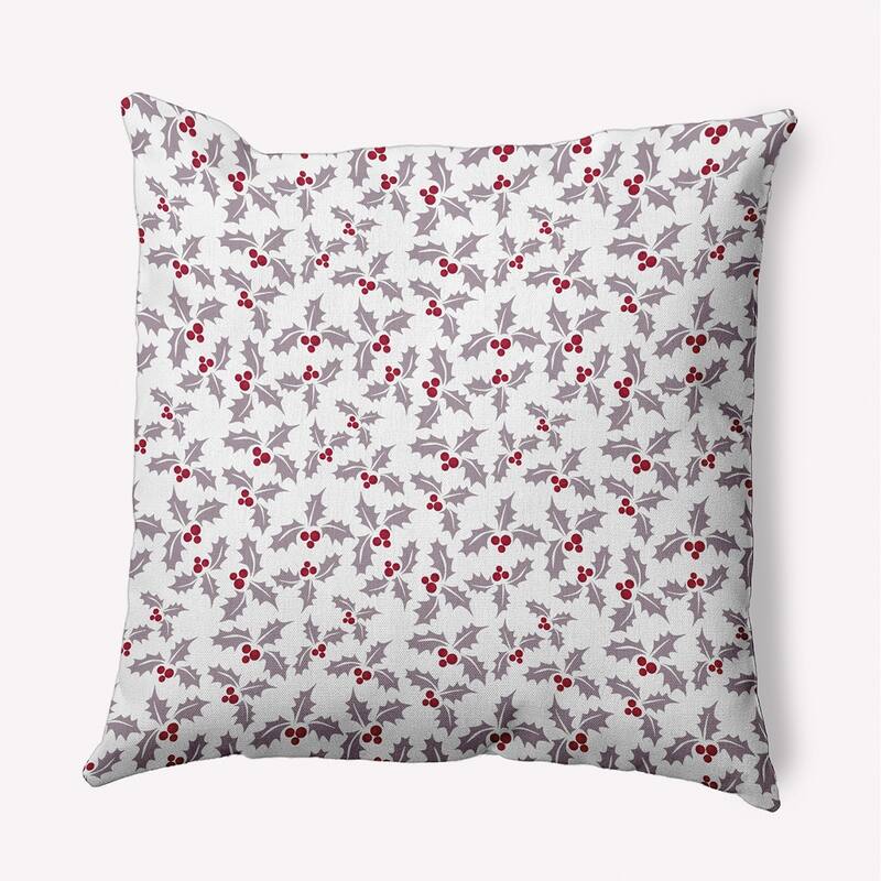 Holly Bush Christmas/Winter Accent Pillow - 26" x 26" - Light Purple