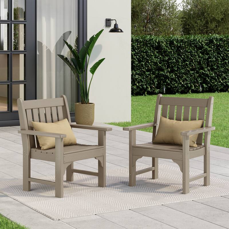 Laguna Outdoor Dining Poly Garden Arm Chair (Set of 2)