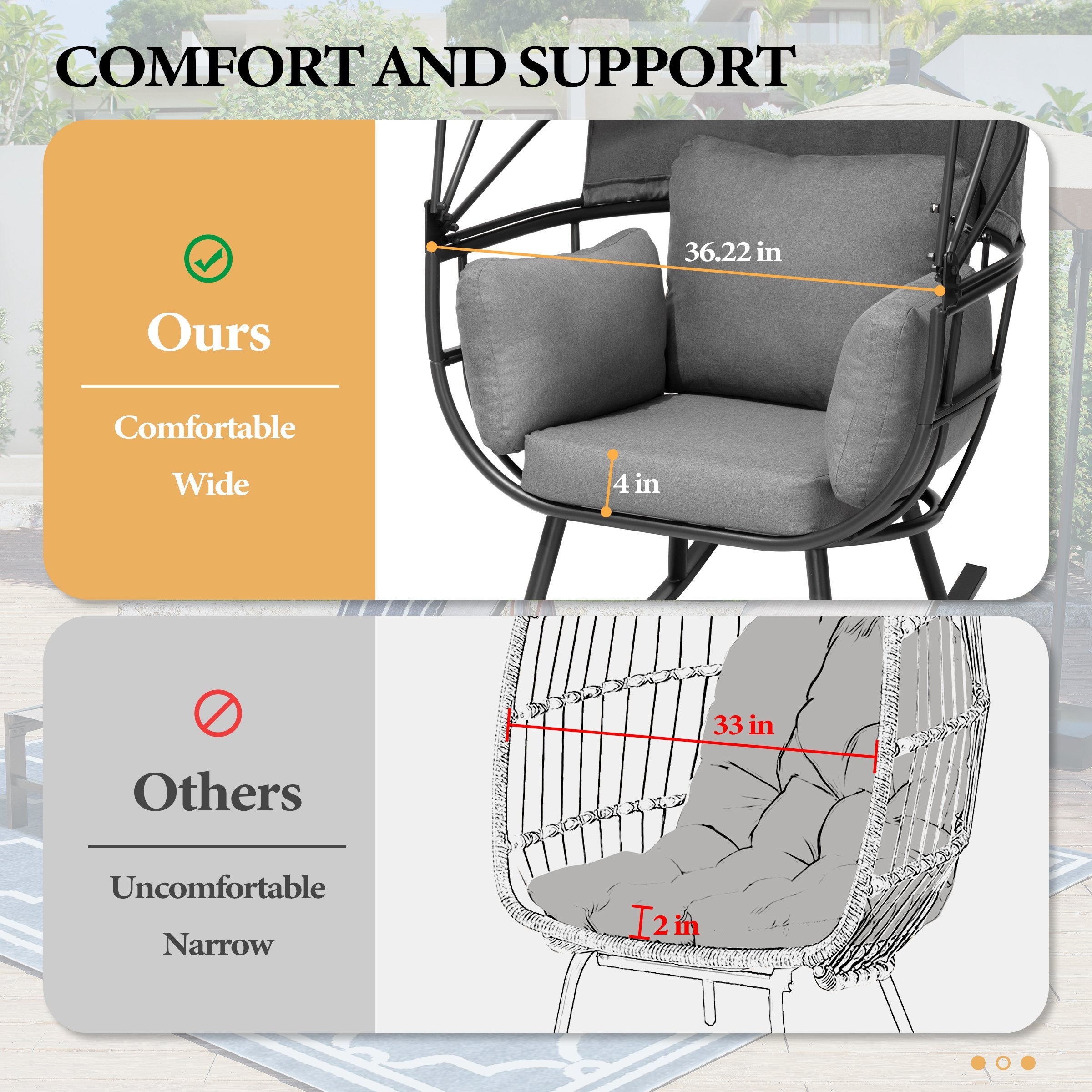 Narrow outdoor deals rocking chair