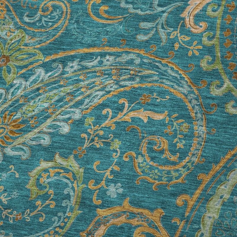 Premium Machine Washable Paisley Sherpa Throw Blanket