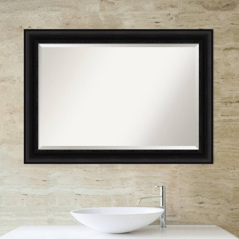 Beveled Bathroom Wall Mirror - Parlor Black Frame - Parlor Black