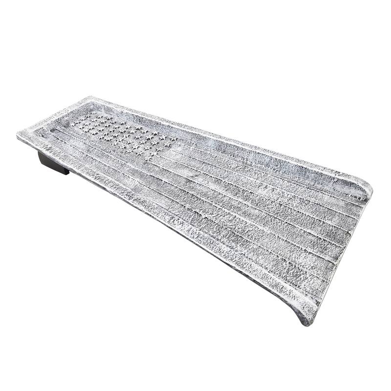 USA Patriotic Flag Cast Aluminum Downspout Gutter 24 in. Splash Block