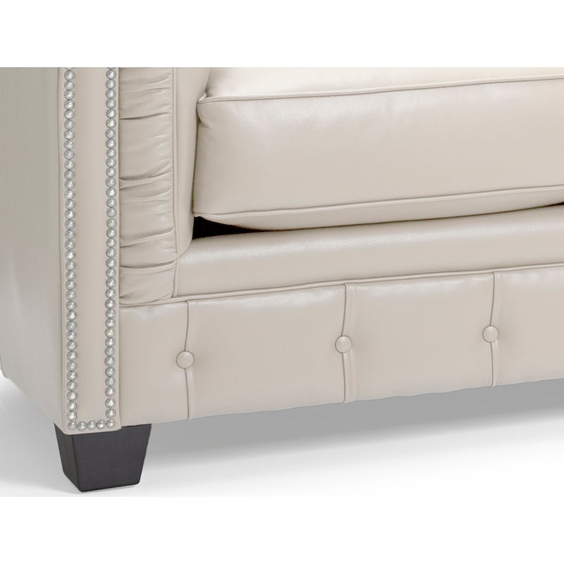Hancock Tufted Top Grain Italian Leather Chesterfield Sofa - 31" H x 86" W x 40" D