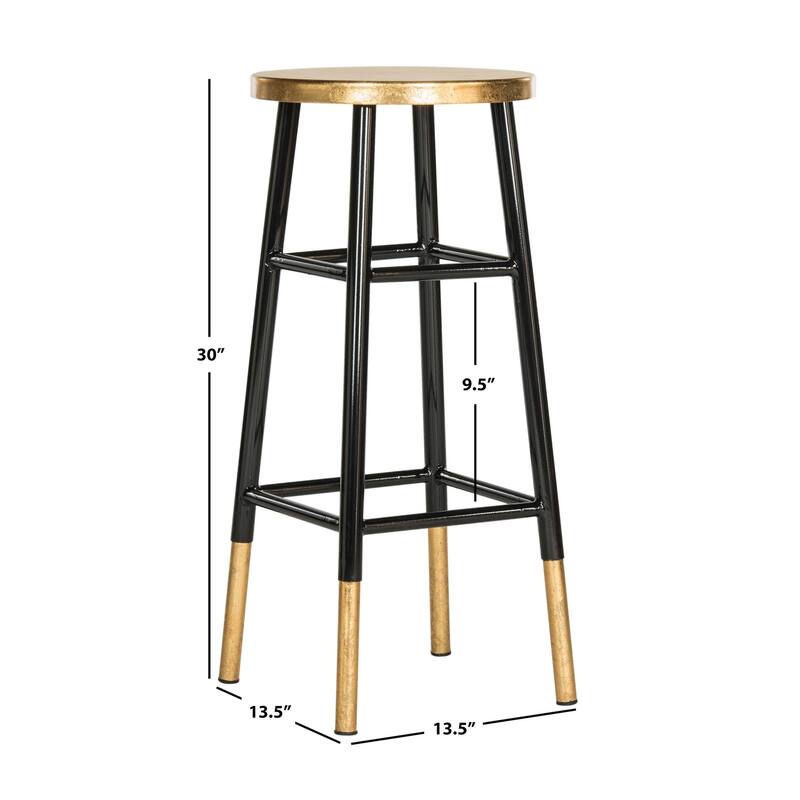 SAFAVIEH Rosita 30-inch Navy/ Gold Bar Stool - 13.5" x 13.5" x 30" - 14Wx14Dx30H