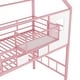 preview thumbnail 4 of 14, Stylish Metal Loft Bed with Roof Design and A Storage Box, Twin, Pink