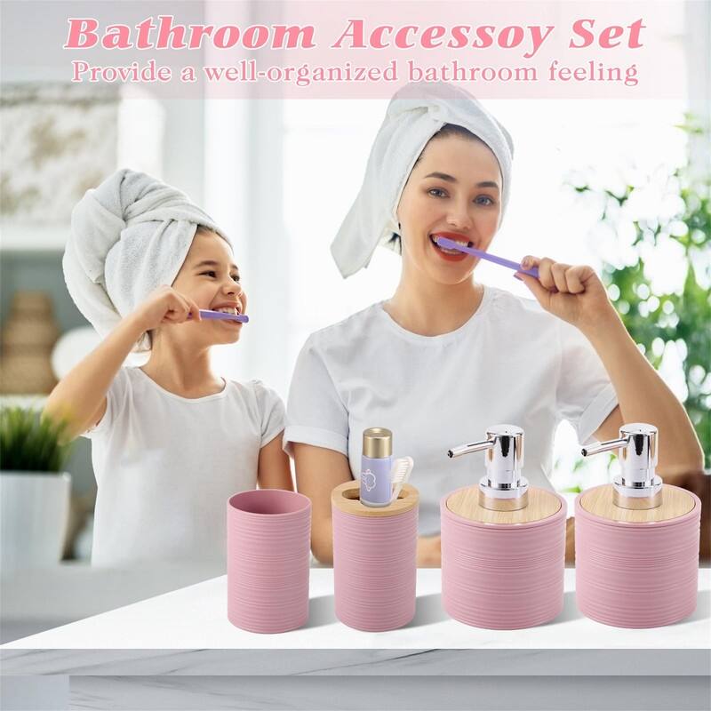 Bathroom Accessories Set with Trash Can - 1 x 1 x 1
