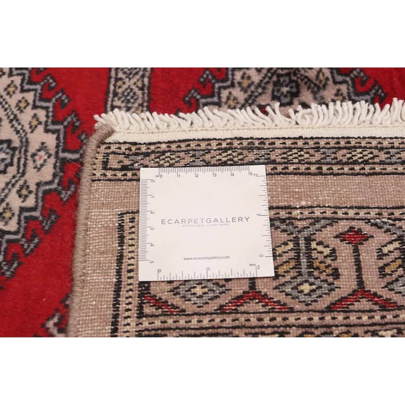 ECARPETGALLERY Hand-knotted Finest Peshawar Bokhara Red Wool Rug - 3'1 x 5'0