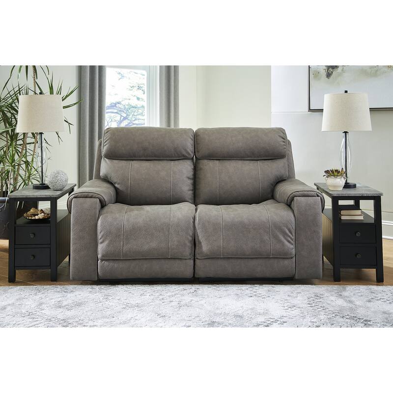 Signature Design by Ashley Starbot Gray 2-Piece Power Reclining Loveseat - 74"W x 42"D x 42"H