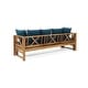 preview thumbnail 31 of 34, Long Beach Outdoor Extendable Acacia Wood Daybed Sofa by Christopher Knight Home