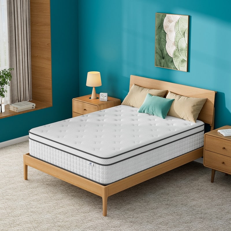 12" Spring Hybrid Mattress in a Box, Pocket Springs, Isolation Motion, Back Pain Relief, CertiPUR-US