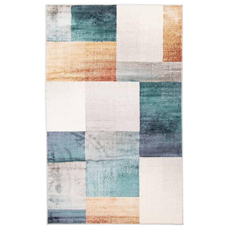 ECARPETGALLERY Machine Woven Rylie Multi Color Area Rug - Multi Color - 5' x 8' - Rectangle