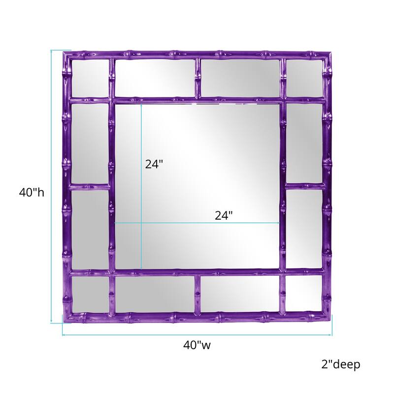 Allan Andrews Square Bamboo Framed Wall Mirror - 40" x 40"