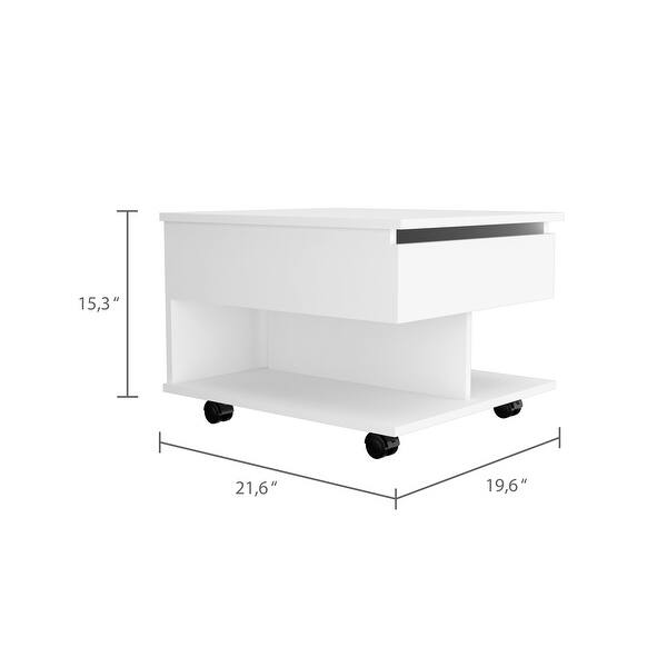 Lift Top Coffee Table with Casters and 1 Shelf for en, Bedroom Bed