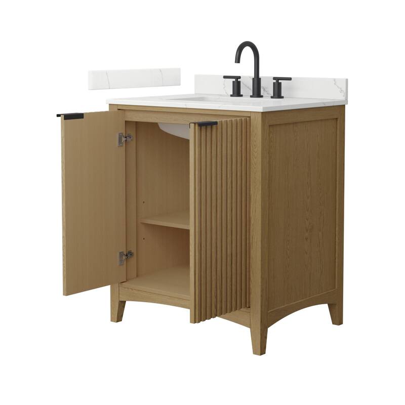 Wyndham Collection WCF9191-30S-QTZ-US3MXX Palmilla 30" Free Standing