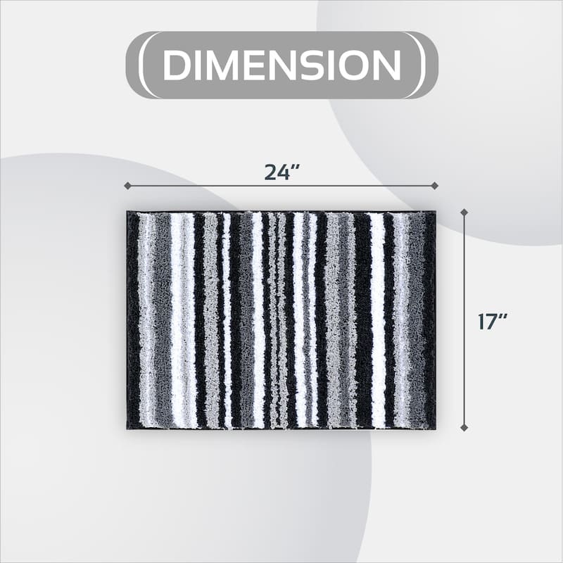 Better Trends Bath Rug 100% Polyester Super Absorbent Anti-Skid TPR Backing Bathroom Rug For Shower,Sink Mats Griffie Collection
