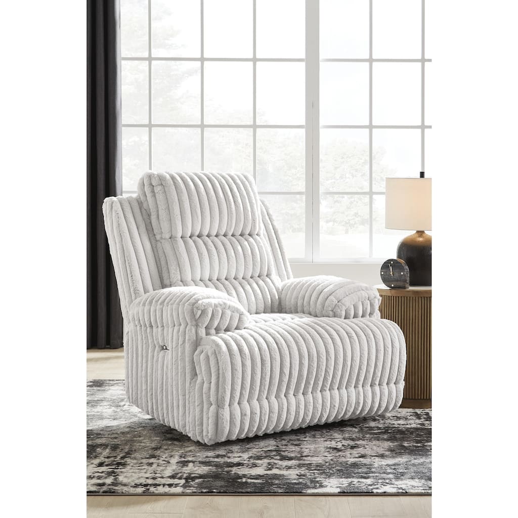 Signature Design by Ashley Higgesbee White Power Recliner