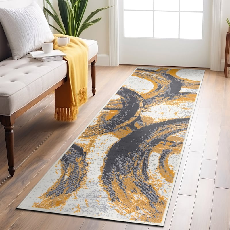 World Rug Gallery Contemporary Abstract Circles Area Rug