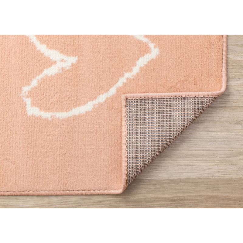 Forte Pink White XO Playing Board Area Rug
