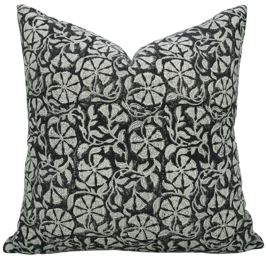 Linen Farmhouse Block print pillow Cover - Rudraksh