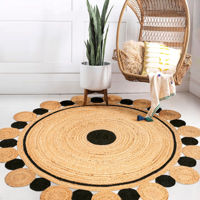 JONATHAN Y Harmony Geometric Jute Circle Area Rug
