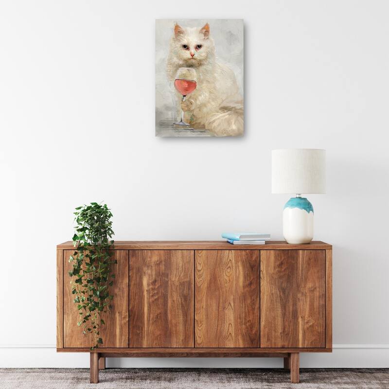 Happy Hour Feline By Studio Arts Canvas Art Print