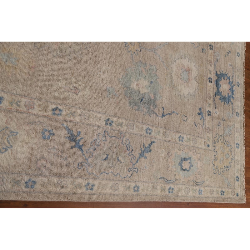 Floral Oushak Oriental Area Rug Handmade Wool Carpet - 8'0"x 10'1"