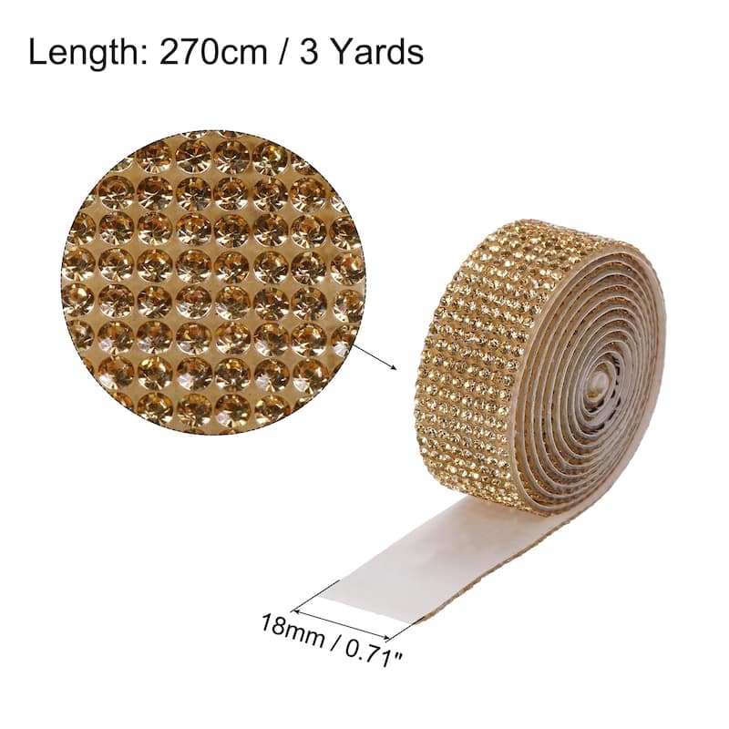 3Roll 3 Yards 8mm Diamond Ribbon White - Light Yellow - 18mm