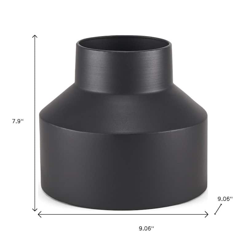 8" Black Tulip Metal Table Vase - 9.06