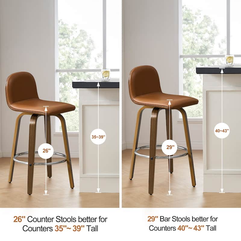 Upholstered Wood Swivel Bar Stools/ Counter Stool