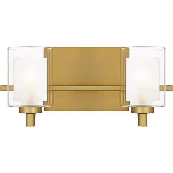 slide 2 of 8, Kolt 2-Light Brushed Gold Bath Light