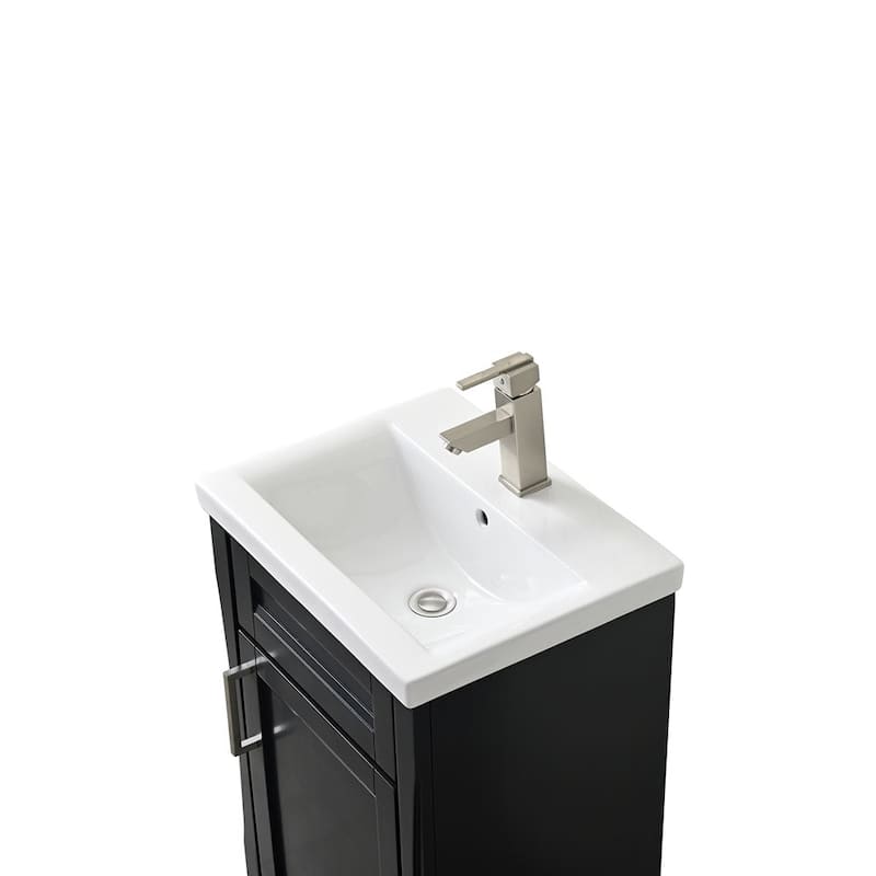 20" Single Sink Vanity In Dark Gray Finish With White Ceramic Sink Top