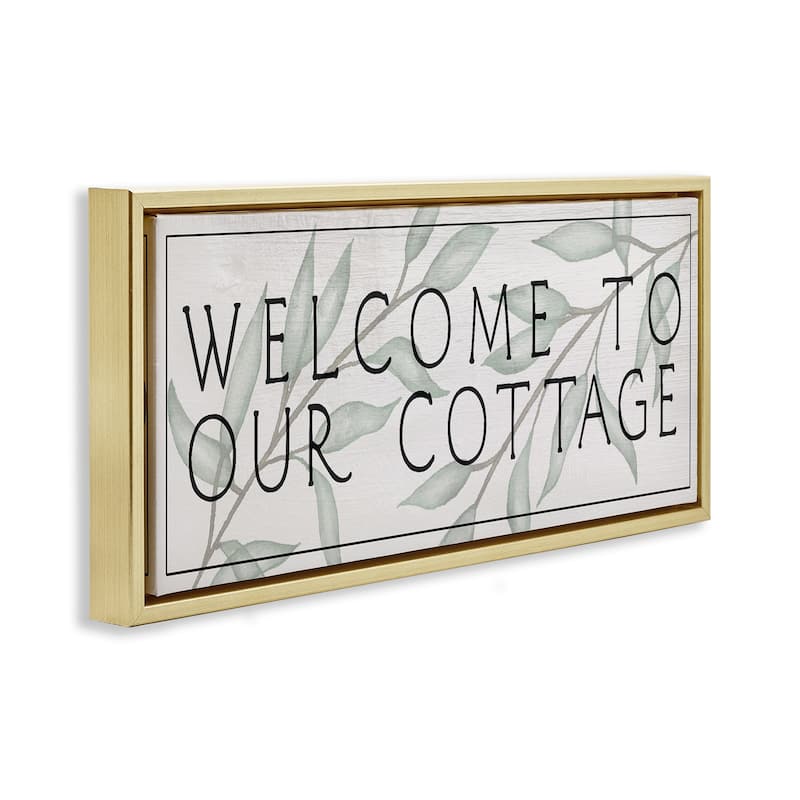 Stupell Rustic Cottage Welcome Framed Floater Canvas Wall Art Design By Lil' Rue