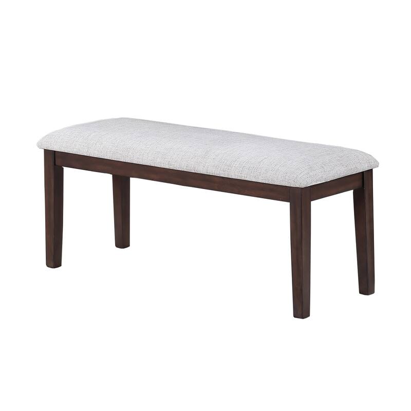 2-Seater Upholstered Dining Bench Modern Classic Cushion Padded Seat Bench for Kitchen Table Dining Room - Walnut