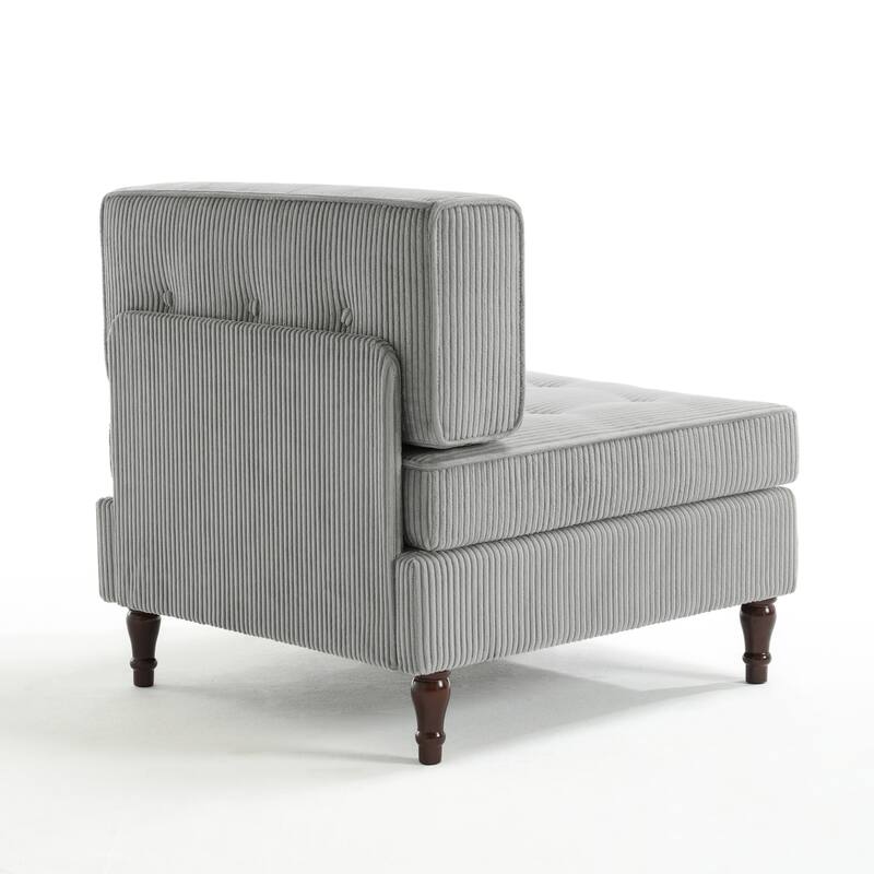 32.57" W Upholstered Corduroy Armless Accent Chair