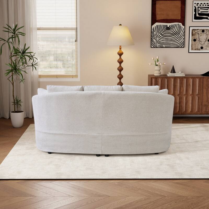 73.8"W Modern Wide Curved Sofa, Modern Luxury Plush Chenille